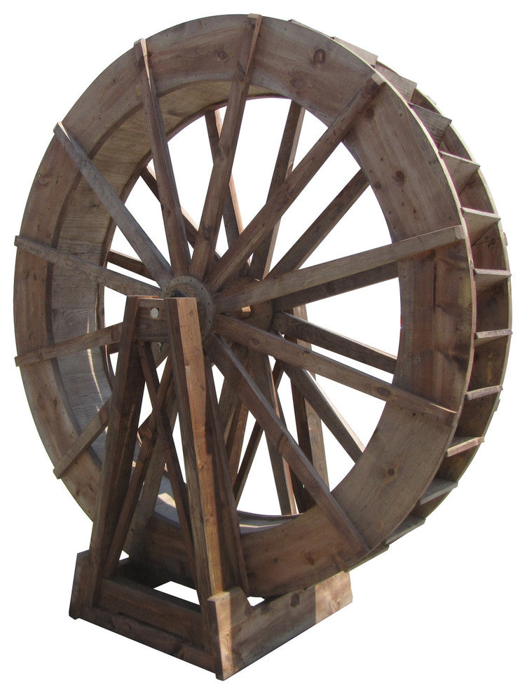SamsGazebos 8-foot Craftsman Style Wood Water Wheel with Stand
