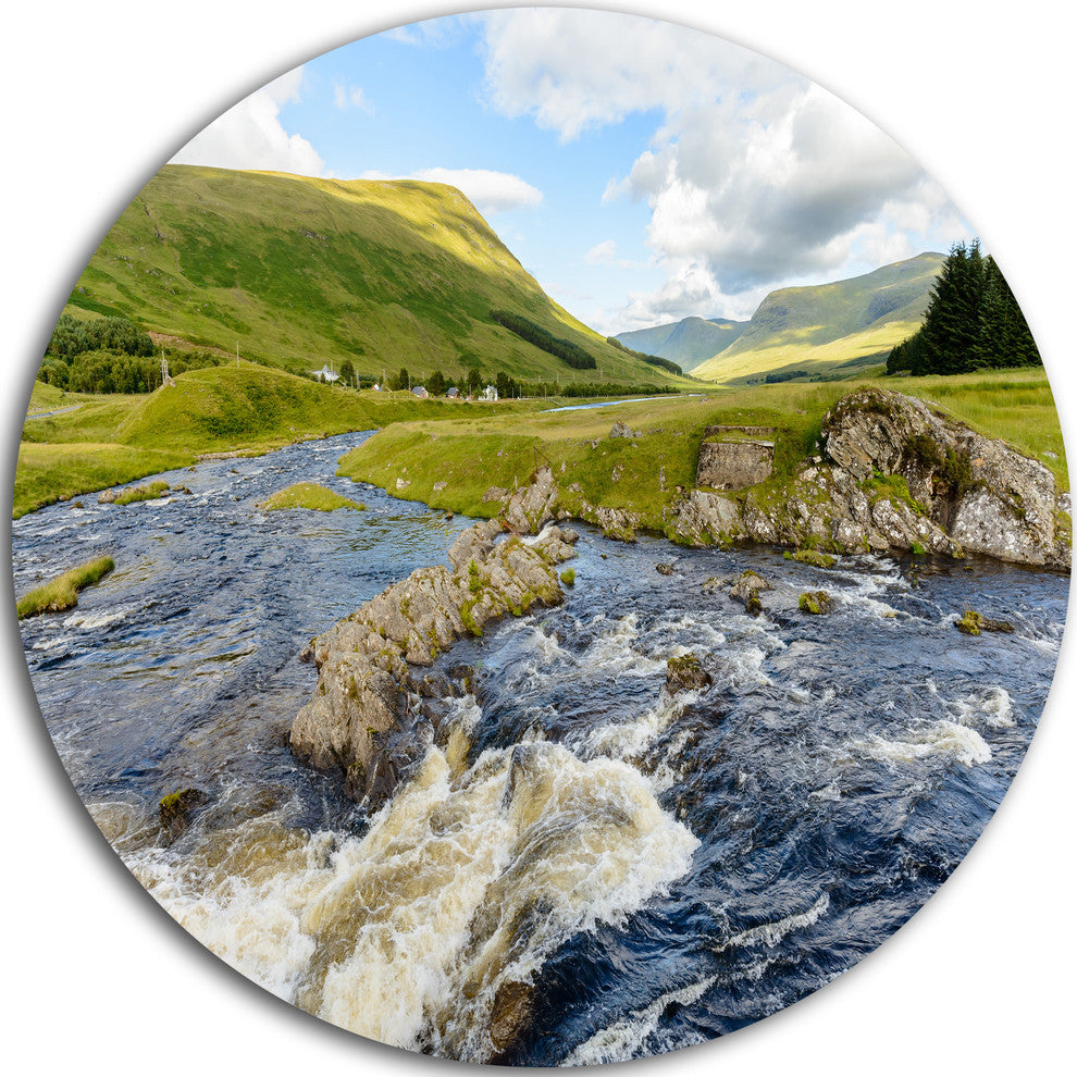 Publi And River Lyon, Landscape Photography Round Wall Art, 11"