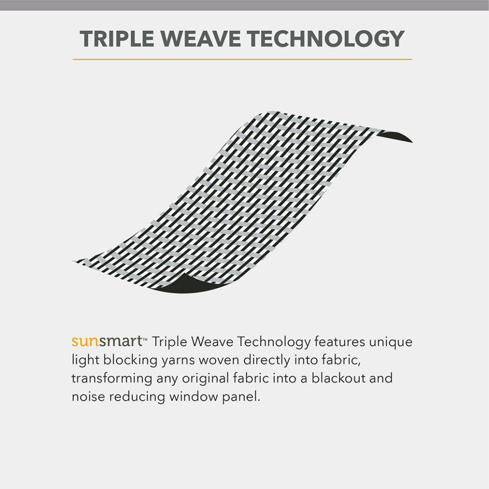 SunSmart Taren Solid Blackout Triple Weave Grommet Top Curtain Panel Pair