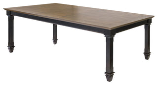 Traditional Wood Kitchen Extension Dining Table and 6-Chairs, Black