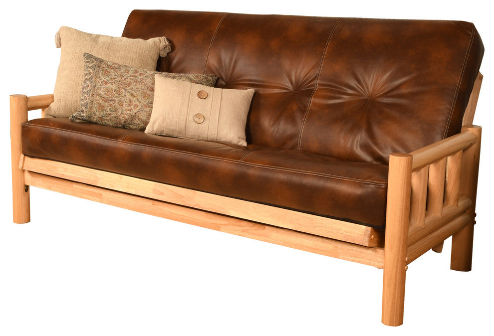 Gunner Frame Futon With Natural Finish, Oregon Trail Saddle