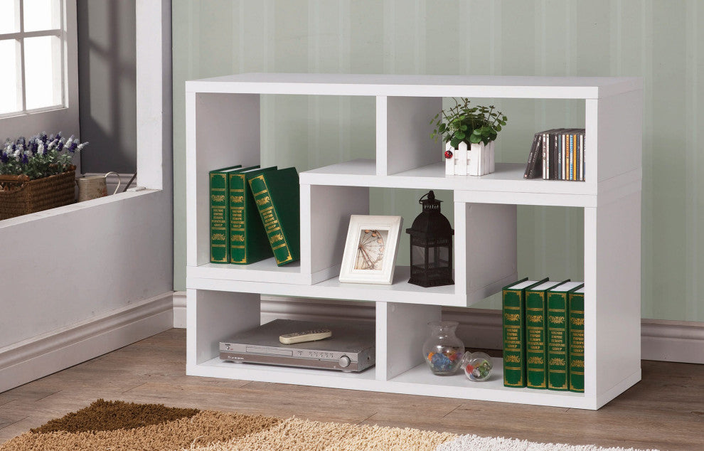Convertible TV Console And Bookcase, White