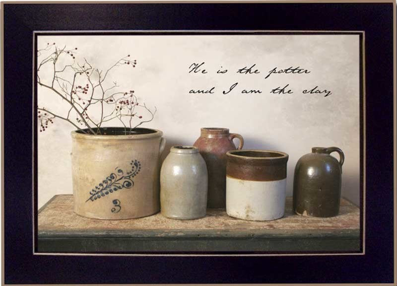 "He is the Potter" By Billy Jacobs Ready To Hang Printed Wall Art, Black Frame