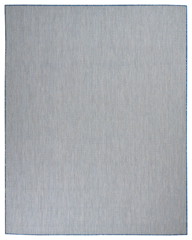 Nourison Courtyard 7' x 10' Ivory Blue Modern Area Rug