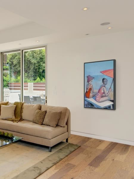 "Beach Elegance" Floater Framed Painting Print on Canvas, 30"x45"