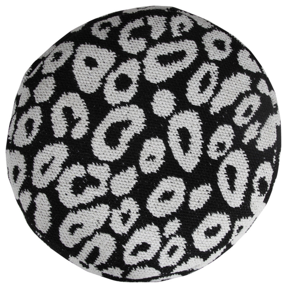 Modern Leopard Print Pouf Ottoman