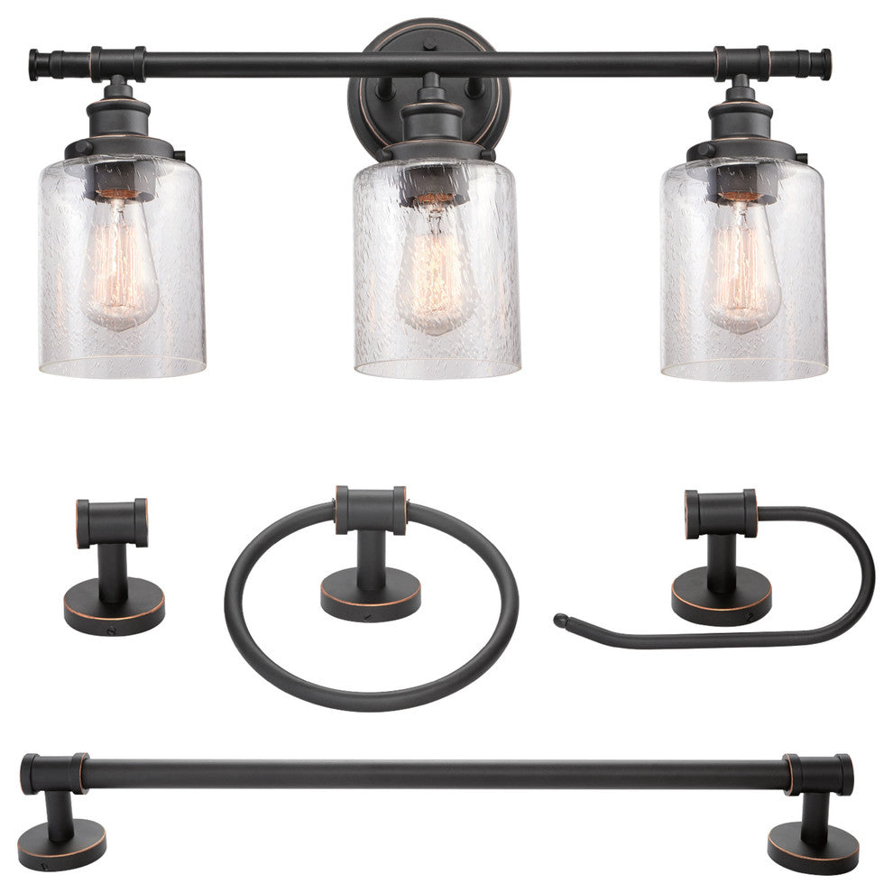 Camden 5-Piece All-In-One Bronze Bathroom Set