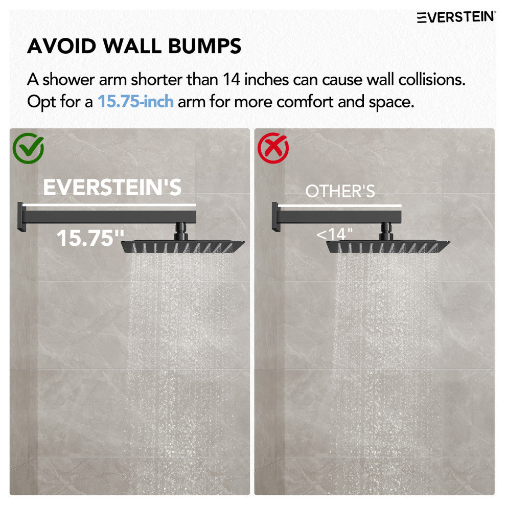 Dual Heads 10"x 6" Rain Shower System with Hand Shower Spray, Matte Black