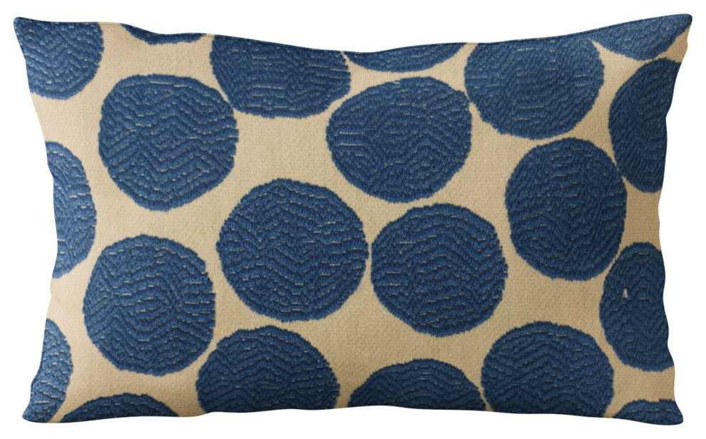 Plutus Blue Spotty Dot Luxury Throw Pillow, 20"x20"