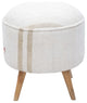 Vintage Hemp Kilim Upholstered Stool