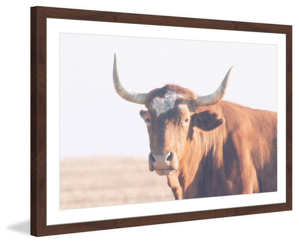 Marmont Hill, "Curious Bovine" Framed Painting Print, 18x12