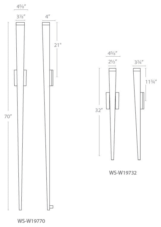 Modern Forms Staff 70" LED Outdoor Wall Sconce in Black