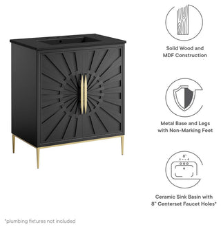 Awaken 30" Bathroom Vanity, Black Black