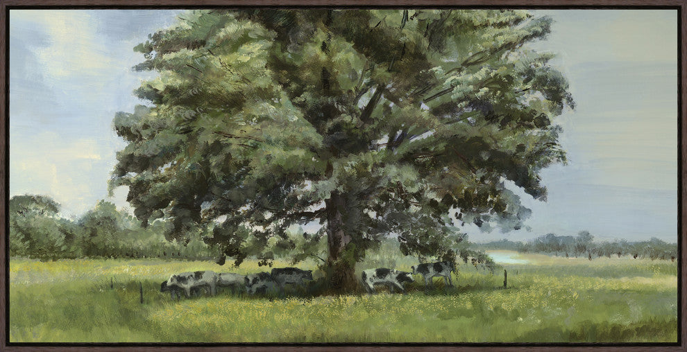 By My Side, 49.25"x25.25", Espresso Natural Wood Gallery Floater