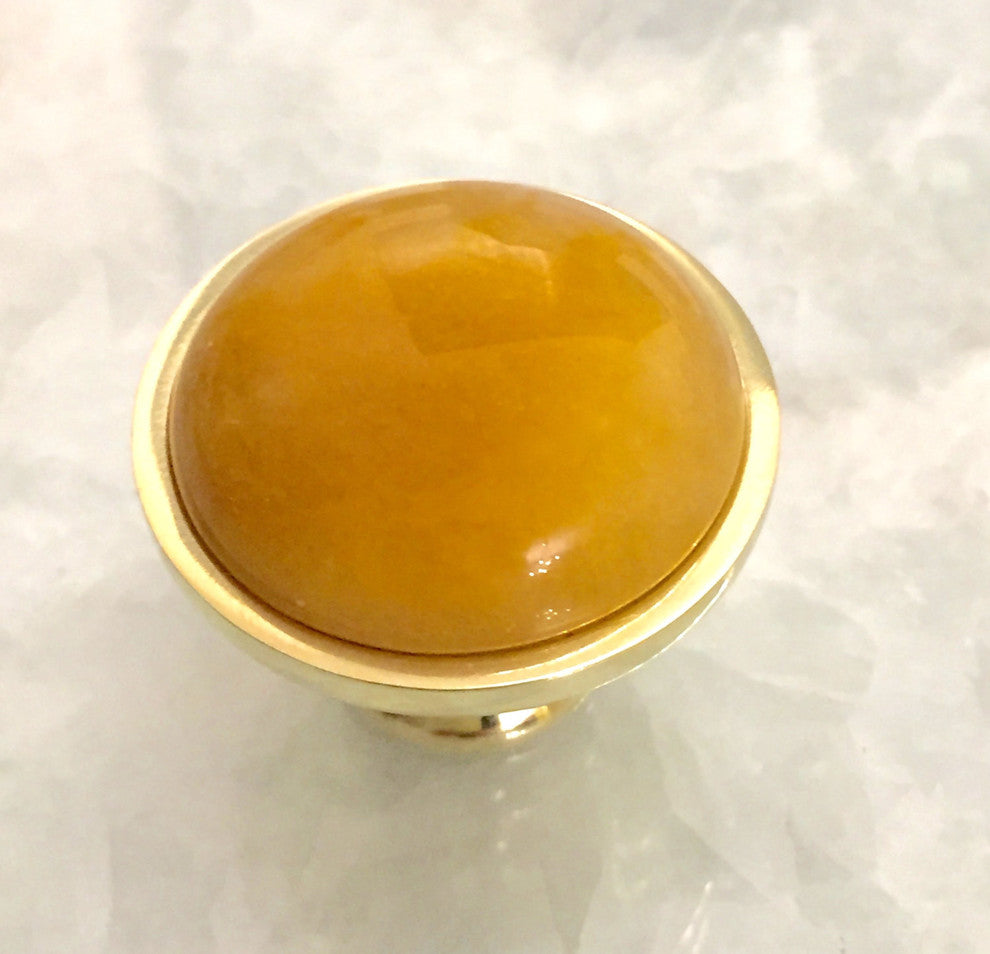 Honey Crystal Stone Knob