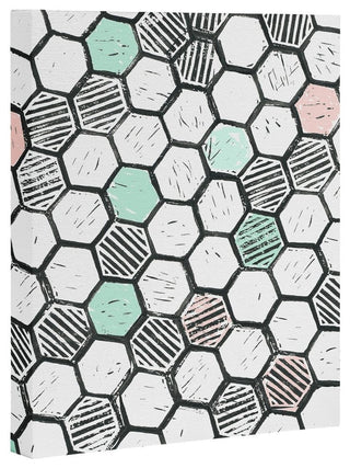 Dash and Ash Honeycomb Block Print Art Canvas, 24"x30"