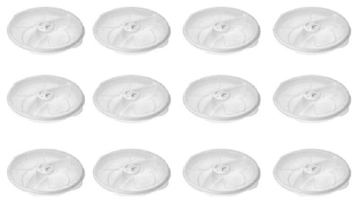 Two Compartment Microwave Tray with Cover, White, Pack of 12