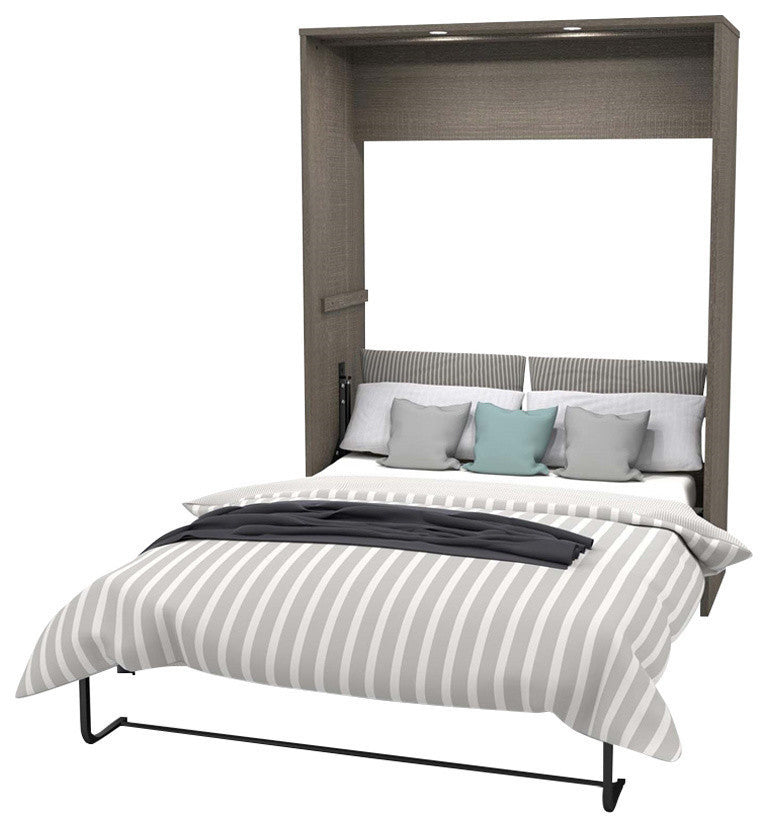 Elite 79" Full Wall Bed Kit, Bark Gray And White