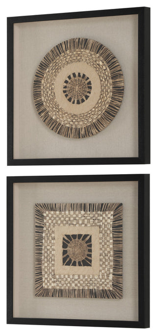 Uttermost 04367 Intertwine 24" x 24" Framed Shadow Boxes - Set of - Beige