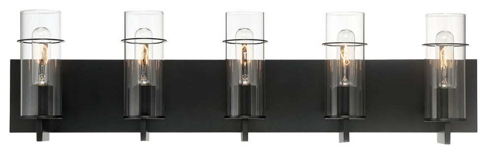 Pista Bath Bar 5 Light Black