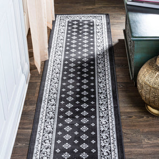 Acanthus French Border, Black/Gray, 2x10