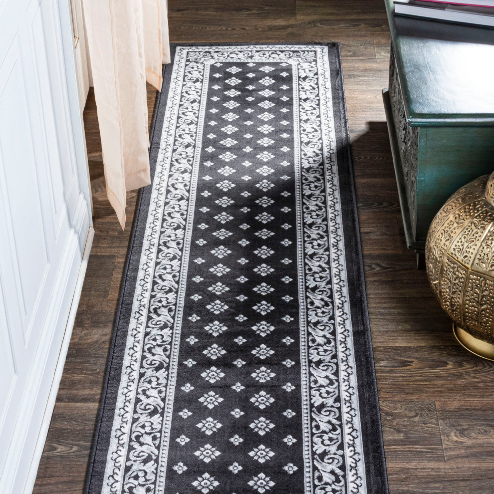 Acanthus French Border, Black/Gray, 2x10