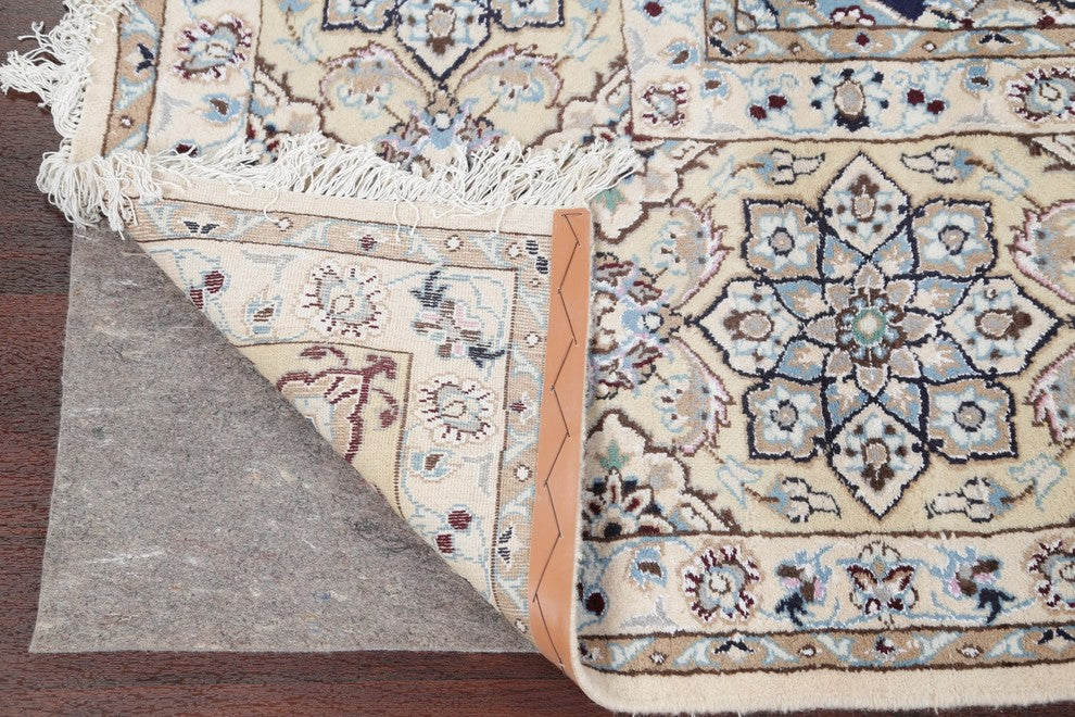 Persian Style Handmade Traditional Nain Oriental Area Rug, Blue, 19'7"X12'11"