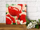 8x8" Red Poppy With White Ceramic Art Tile Hand Painted Trivet Hot Plate