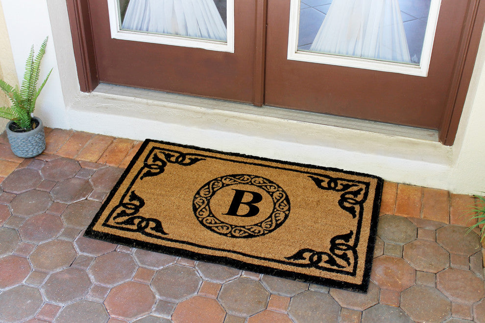 A1HC First Impression Geneva Monogrammed Entry Doormat 24"x39", B