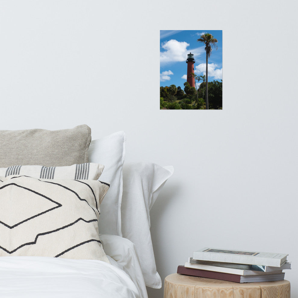 Jupiter Lighthouse Color Unframed Coastal Landscape Photo Wall Art Print, 11" X 14"