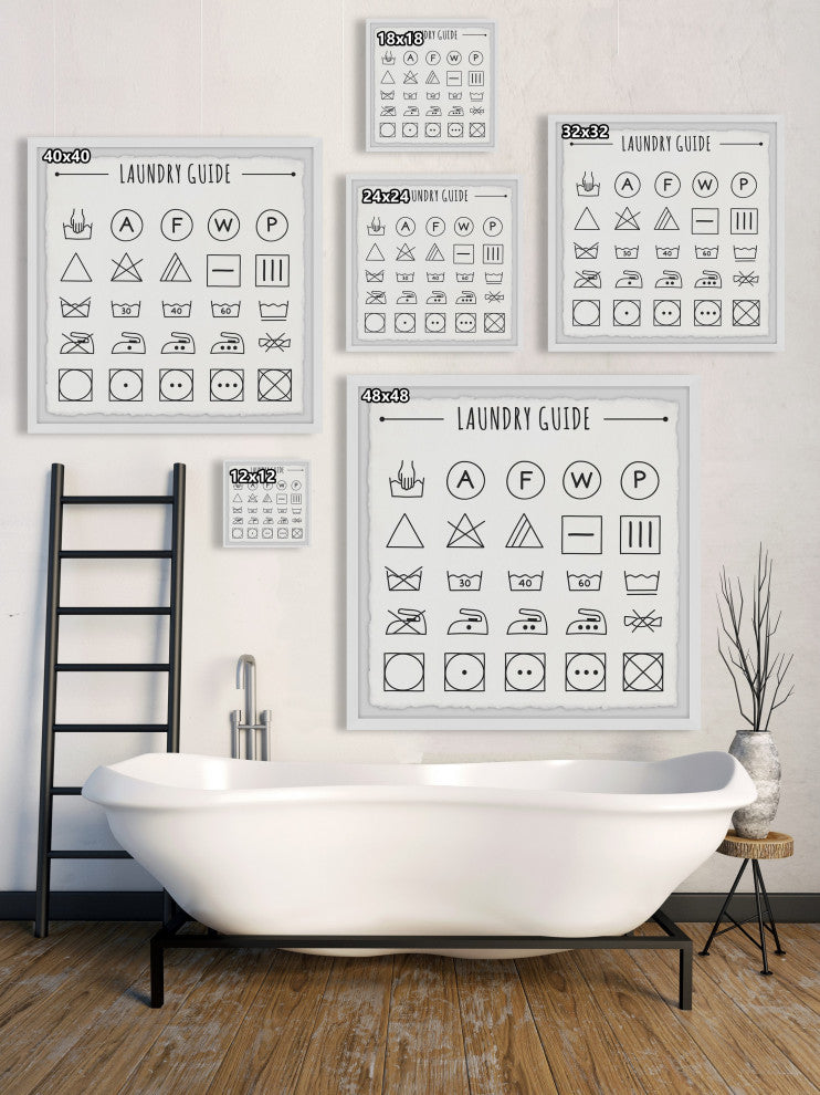 "Laundry Guide" Framed Painting Print, 32x32