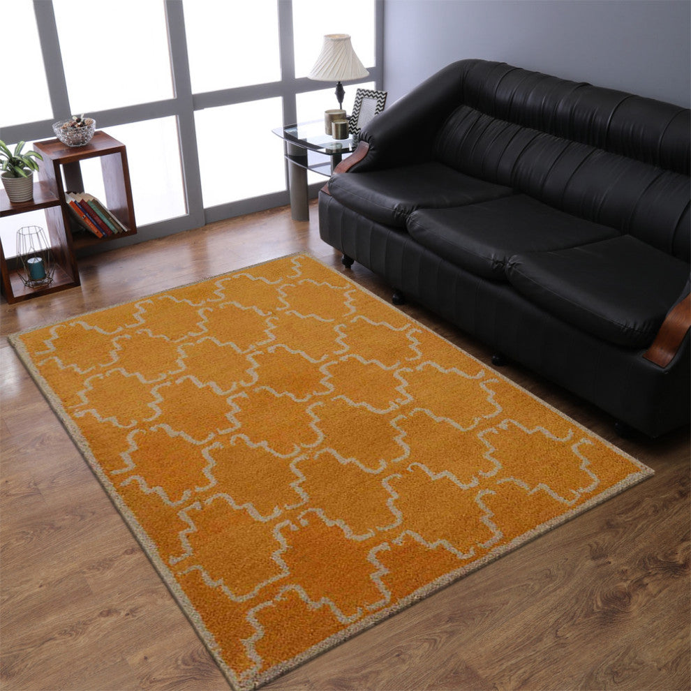 HAND TUFTED WOOL ECO-FRIENDLY AREA RUGS - Rectangle,Gold Beige,Contemporary