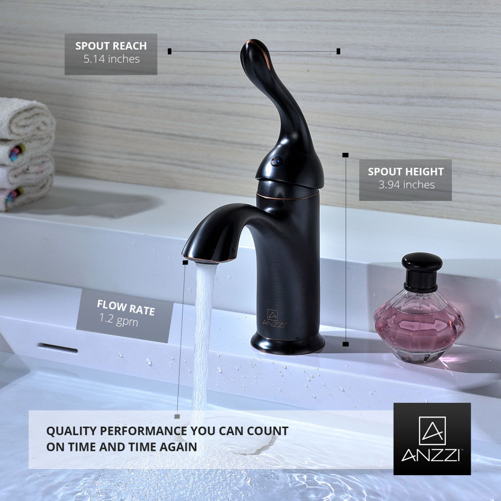 Arc Single Hole Single Handle Low-Arc Bathroom Faucet, Oil Rubbed Bronze