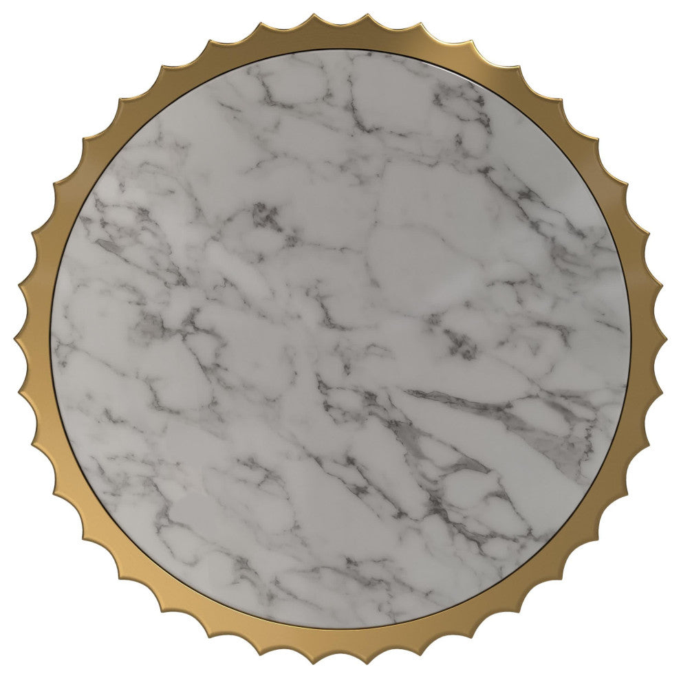 Marble coffee table with gold stainless steel base