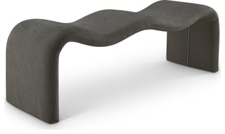 Willow Upholstered Bench, Grey, Chenille Fabric