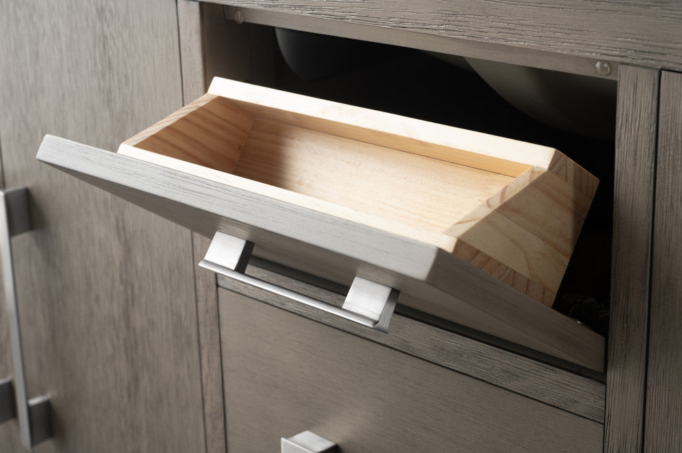 Vanity Art Bathroom Vanity With Sink, Driftwood Gray, 60", Single Sink, Brushed Nickel