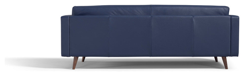 Herald Modern Sofa, Genuine Leather, Blue
