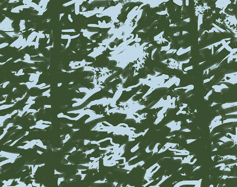 Hidden Forrest, Floral Print Hand Towel, Green , 18 x 30"
