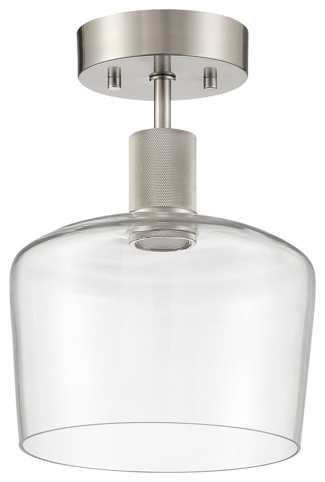 Access Port Nine 1-Light Chardonnay LED Semi-Flush Brushed Steel
