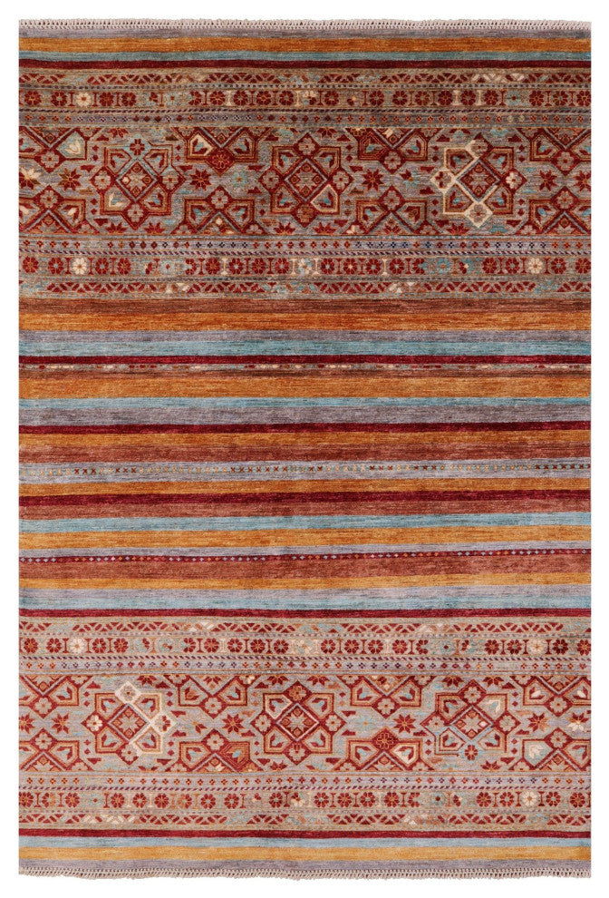 5' 7" X 8' 2" Super Kazak Khorjin Handmade Rug Q7545