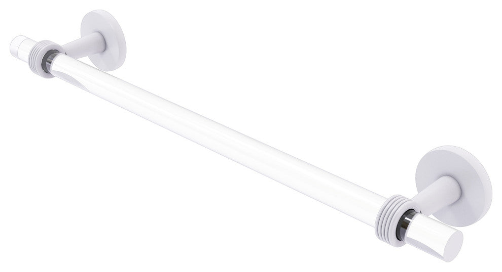Clearview 18" Towel Bar with Groovy Accents, Matte White