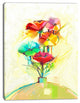 Spring Flowers Bouquet in a Vase, Large Floral Canvas Art Print, 12"x20"