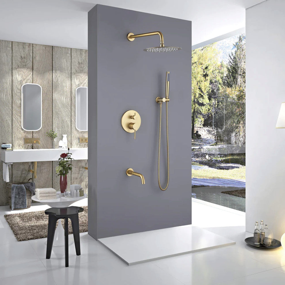 RBROHANT Tub Shower Faucet Set Complete Rain Shower System with Tub Spout