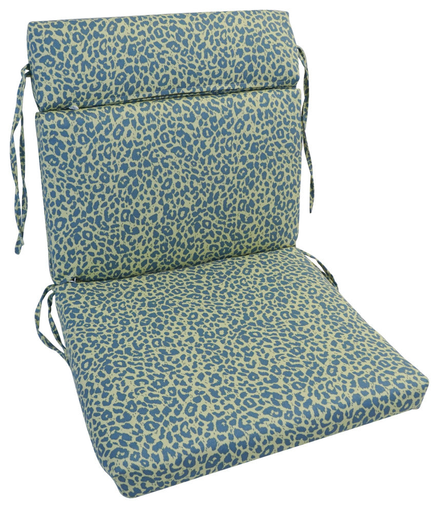 18"X38" Polyester Outdoor Chair Cushion, Little Green Leopard