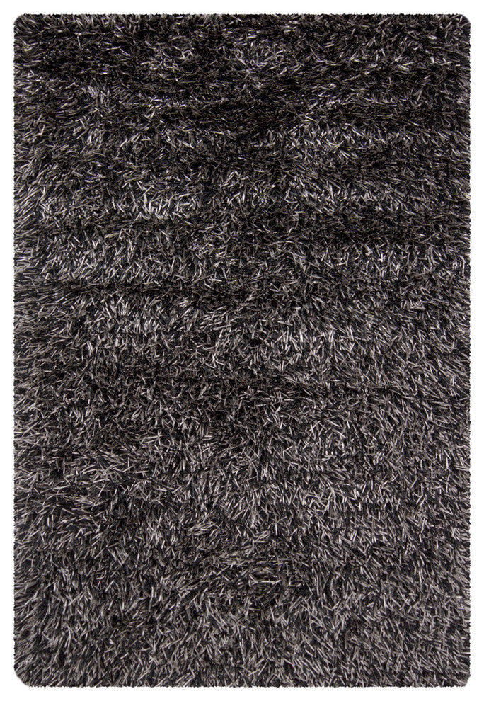 Iris Contemporary Area Rug, Beige and Black, 7'9"x10'6" Rectangle