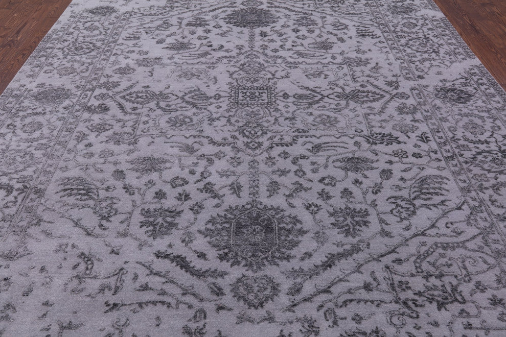 Persian Handmade Wool and Silk Rug 9' 2" X 12' 3" Q9118