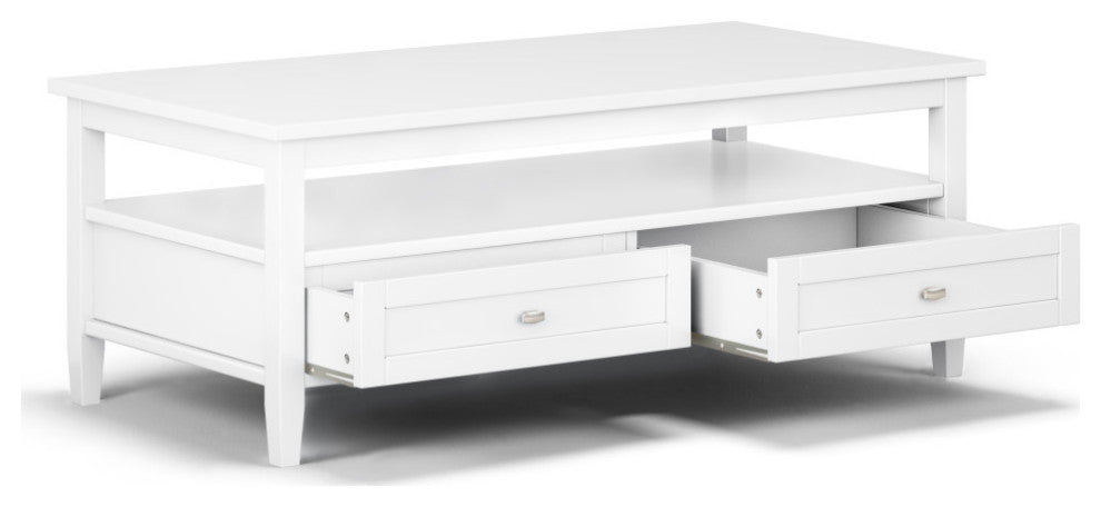 Warm Shaker SOLID WOOD Coffee Table, White
