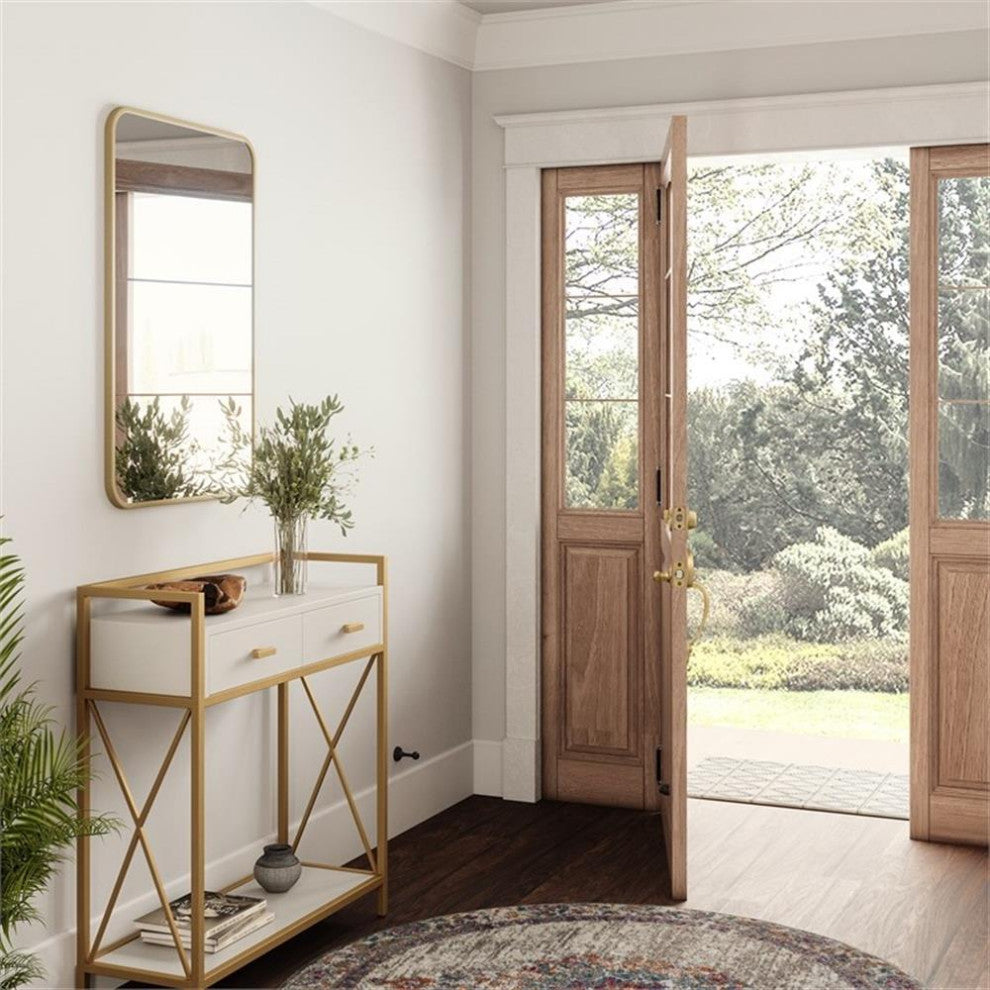 Design House Coventry 2-Way Adjustable Brass Door Handle Set in Gold