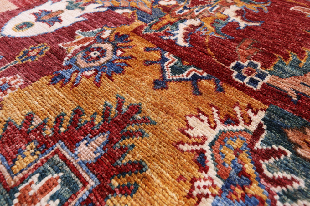 Geometric Super Kazak Hand Knotted Runner Rug 2' 7" X 9' 3" Q10216