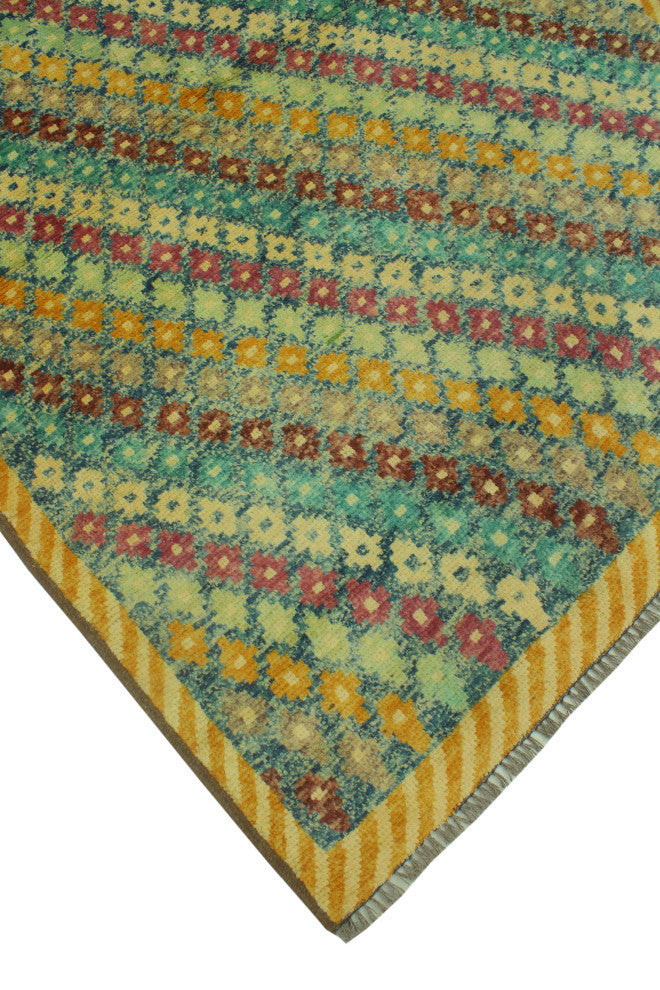 Balochi Channing Blue/Gold Rug, 3'11x5'10